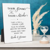 Team Groom oder Team Bridge Wedding Sign Fotoplatte (Seite)