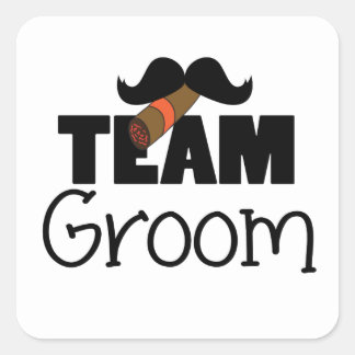 Team Groom Quadratischer Aufkleber