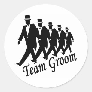Team Groom Runder Aufkleber
