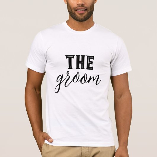 Team Groom Shirt for The Groom - Schwarzes Script (Vorderseite)