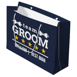Team Groom | TRAUZEUGE | Bachelor | Navy Blue Große Geschenktüte