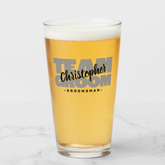 Team Groom Trauzeuge Bachelor Party Black Glas (Vorne (Gefüllt))