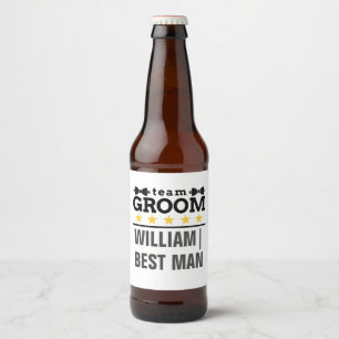 Team Groom TRAUZEUGE Bachelor SCHWARZ-WEISS Bierflaschenetikett