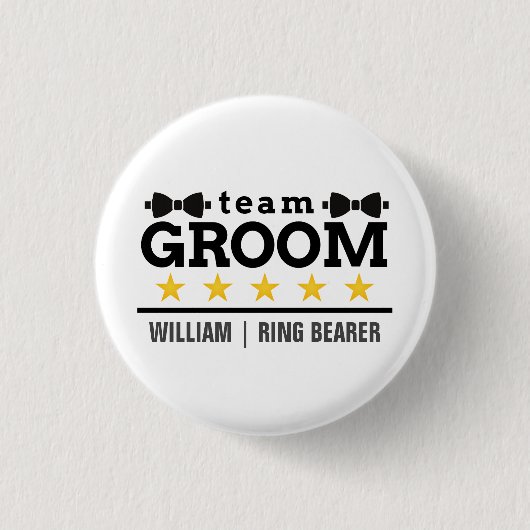 Team Groom | TRAUZEUGE | Bachelor | SCHWARZ-WEISS Button (Vorderseite)