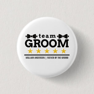 Team Groom TRAUZEUGE Bachelor SCHWARZ-WEISS Button