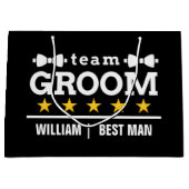Team Groom | TRAUZEUGE | Bachelor | SCHWARZ-WEISS Große Geschenktüte (Vorderseite)