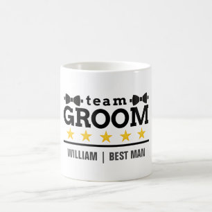 Team Groom TRAUZEUGE Bachelor SCHWARZ-WEISS Kaffeetasse