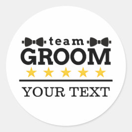 Team Groom | TRAUZEUGE | Bachelor | SCHWARZ-WEISS Runder Aufkleber