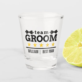 Team Groom | TRAUZEUGE | Bachelor | SCHWARZ-WEISS Schnapsglas