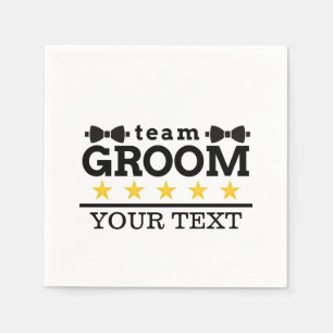 Team Groom   TRAUZEUGE   Bachelor   SCHWARZ-WEISS Serviette