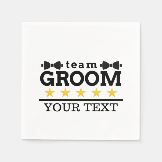 Team Groom | TRAUZEUGE | Bachelor | SCHWARZ-WEISS Serviette (Vorderseite)