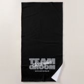 Team Groom Trauzeuge Hochzeit Cool Retro Black Poo Strandtuch (Vorderseite)