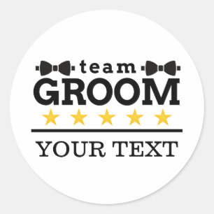Team Groom Trauzeuge Junggeselle Schwarz Wei Runder Aufkleber
