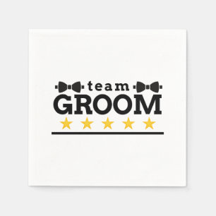 Team Groom Trauzeuge Junggeselle Schwarz Wei Serviette