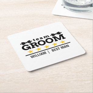 Team Groom Trauzeuge Rechteckiger Pappuntersetzer