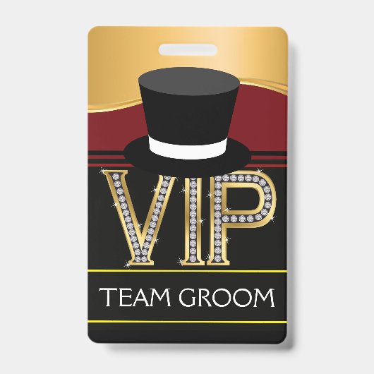 Team Groom Wedding Abzeichen Ausweis (Vorderseite)