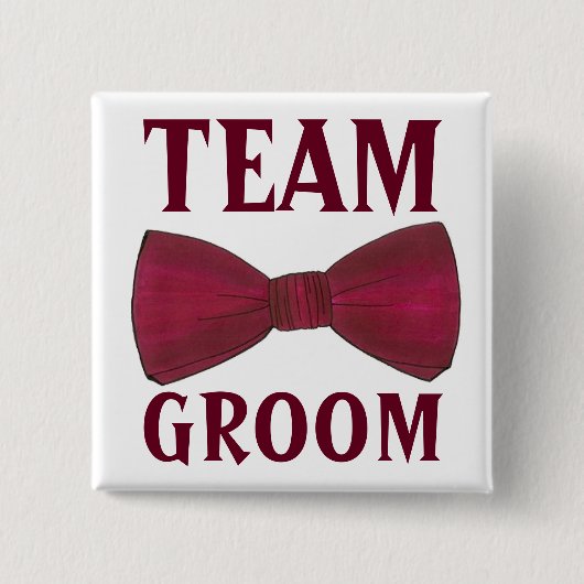 TEAM GROOM Wedding Trauzeugen Bow Bowtie Trauzeuge Button (Vorderseite)