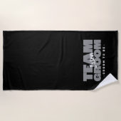Team Groom zu sein Name Hochzeit Coole Retro Black Strandtuch (Vorderseite)