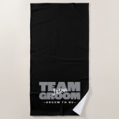 Team Groom zu sein Name Hochzeit Coole Retro Black Strandtuch (Vorderseite)