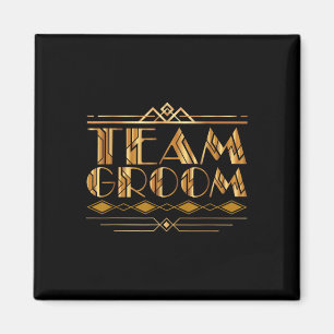 Team Grooms Bridegroom Männer Matching Vintag Glam Magnet