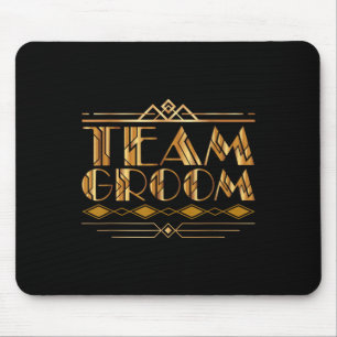 Team Grooms Bridegroom Männer Matching Vintag Glam Mousepad