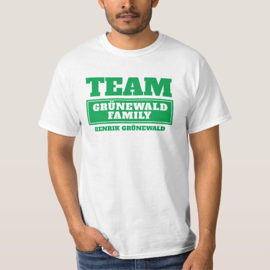 Team grün personalisierte Familie oder Gruppe T - T-Shirt (Vorderseite)