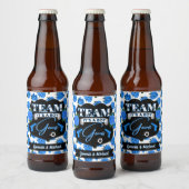 Team-GUNS, Waffen oder Rose Gender Reveal Blue Bierflaschenetikett (Flaschen)