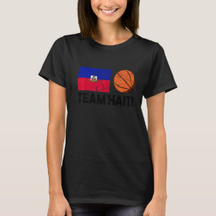 Team Haiti Haitian Flag Basketball Fan T-Shirt