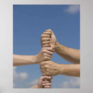 Team Hands on Bat Poster