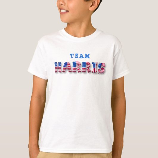 TEAM HARRIS Kamala Harris US Flag Balloon Alphabet T-Shirt (Vorderseite)
