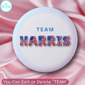 TEAM HARRIS Kamala Harris USA Flag Balloon Letters Button