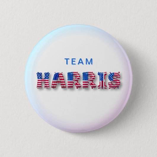 TEAM HARRIS Kamala Harris USA Flag Balloon Letters Button (Vorderseite)