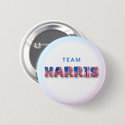 TEAM HARRIS Kamala Harris USA Flag Balloon Letters Button (Vorne & Hinten)
