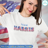 TEAM HARRIS Kamala Harris USA Flag Balloon Letters T-Shirt
