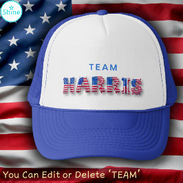 TEAM HARRIS Kamala Harris USA Flag Balloon Letters Truckerkappe