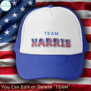 TEAM HARRIS Kamala Harris USA Flag Balloon Letters Truckerkappe