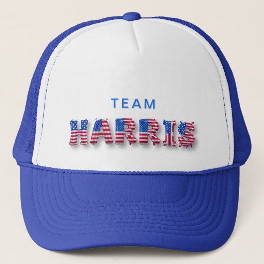 TEAM HARRIS Kamala Harris USA Flag Balloon Letters Truckerkappe (Vorderseite)