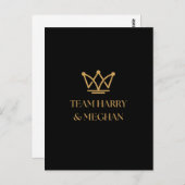 TEAM HARRY & MEGHAN MIT GOLD CROWN POSTKARTE (Vorne/Hinten)