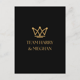 TEAM HARRY & MEGHAN MIT GOLD CROWN POSTKARTE