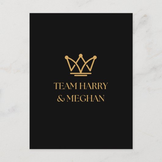 TEAM HARRY & MEGHAN MIT GOLD CROWN POSTKARTE (Vorderseite)