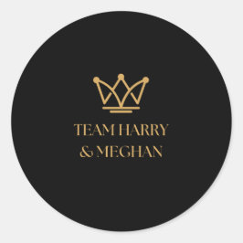 TEAM HARRY & MEGHAN MIT GOLD CROWN RUNDER AUFKLEBER