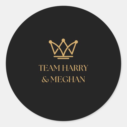 TEAM HARRY & MEGHAN MIT GOLD CROWN RUNDER AUFKLEBER (Vorderseite)