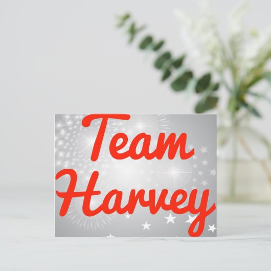 Team Harvey Postkarte (Stehend Vorderseite)