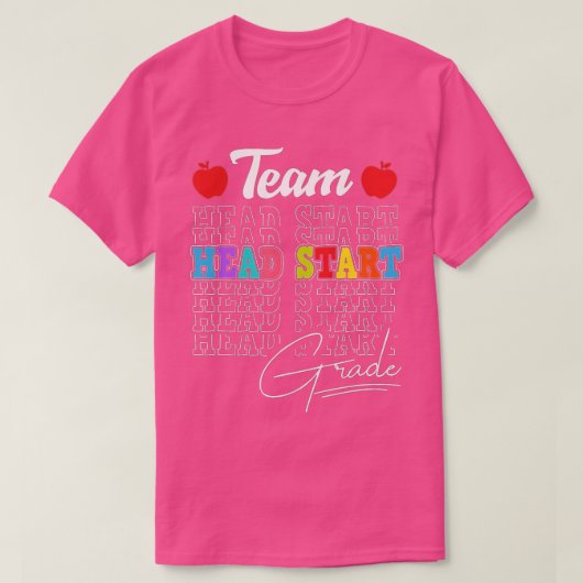 Team Head Start Squad Zurück zu Schulkids Lehrer T-Shirt (Design vorne)