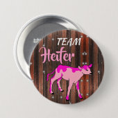"Team Heifer" - Rosa Gender-Darstellung Button (Vorne & Hinten)