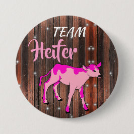 "Team Heifer" - Rosa Gender-Darstellung Button