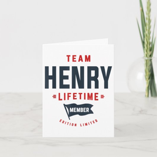 Team Henry Lifetime Mitglied Name Funny Name Henry Karte (Vorderseite)