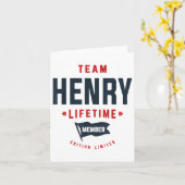 Team Henry Lifetime Mitglied Name Funny Name Henry Karte (Gelbe Blume)
