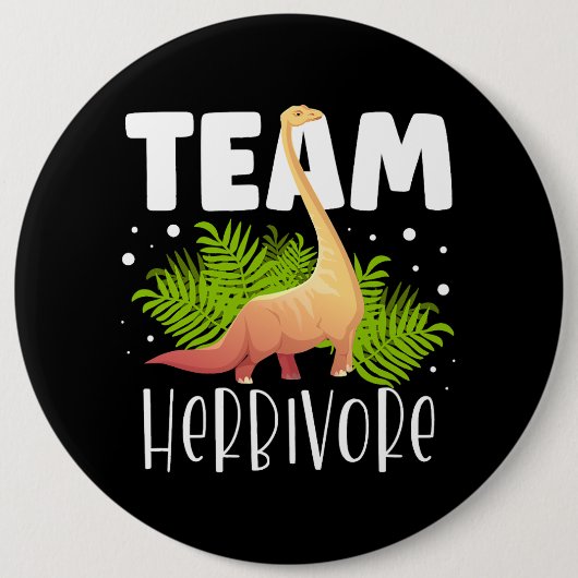 Team Herbivore Brachiosaurus Dinosaur Future Paleo Button (Vorderseite)