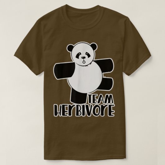 Team Herbivore vegan Vegetarier auf Panda Tee (Design vorne)